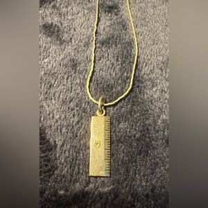 Vintage Ruler Necklace with Yellow Stone